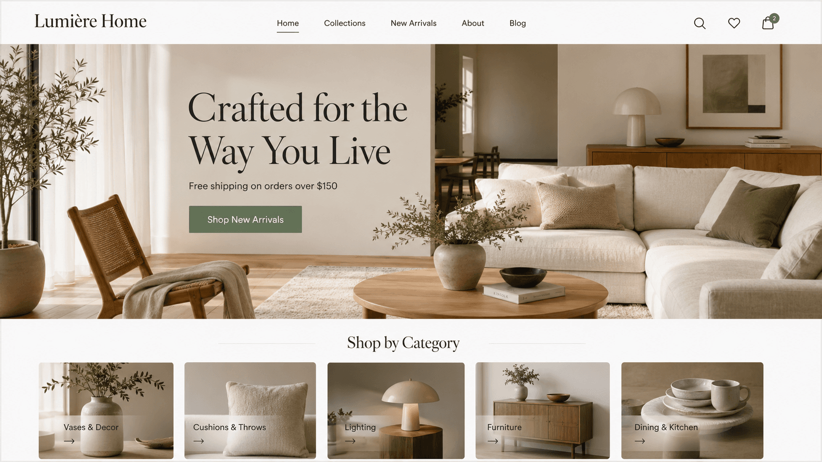 Lumière Home E-Commerce Experience