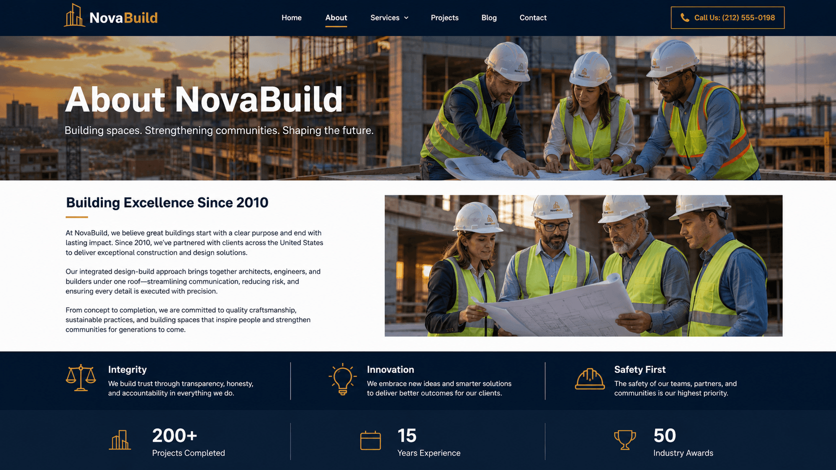 NovaBuild company about page