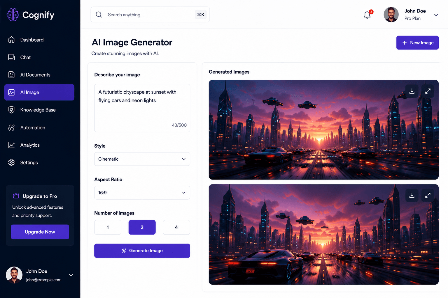 Cognify AI image generator